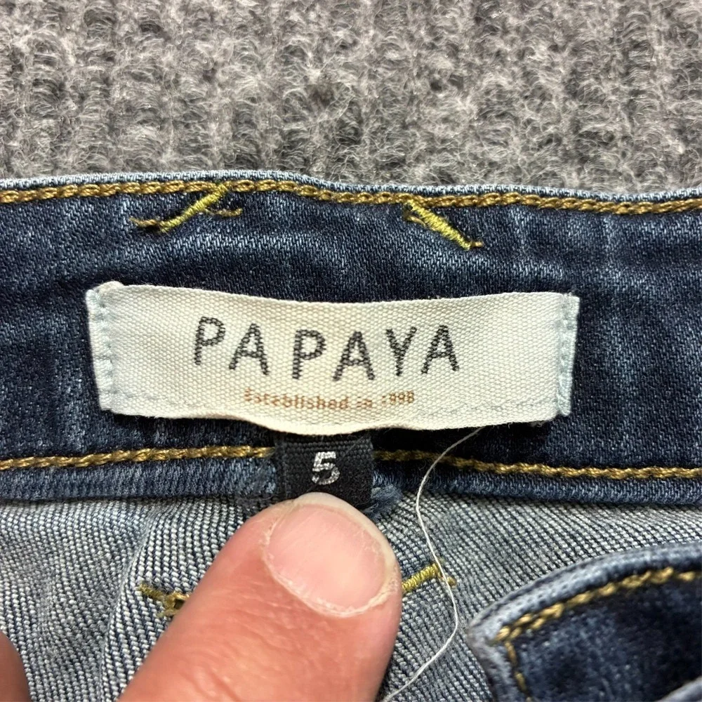 Papaya Womens Skinny Jeans Size 5 Sailor Button Fly Dark Wash Mid‎ Rise